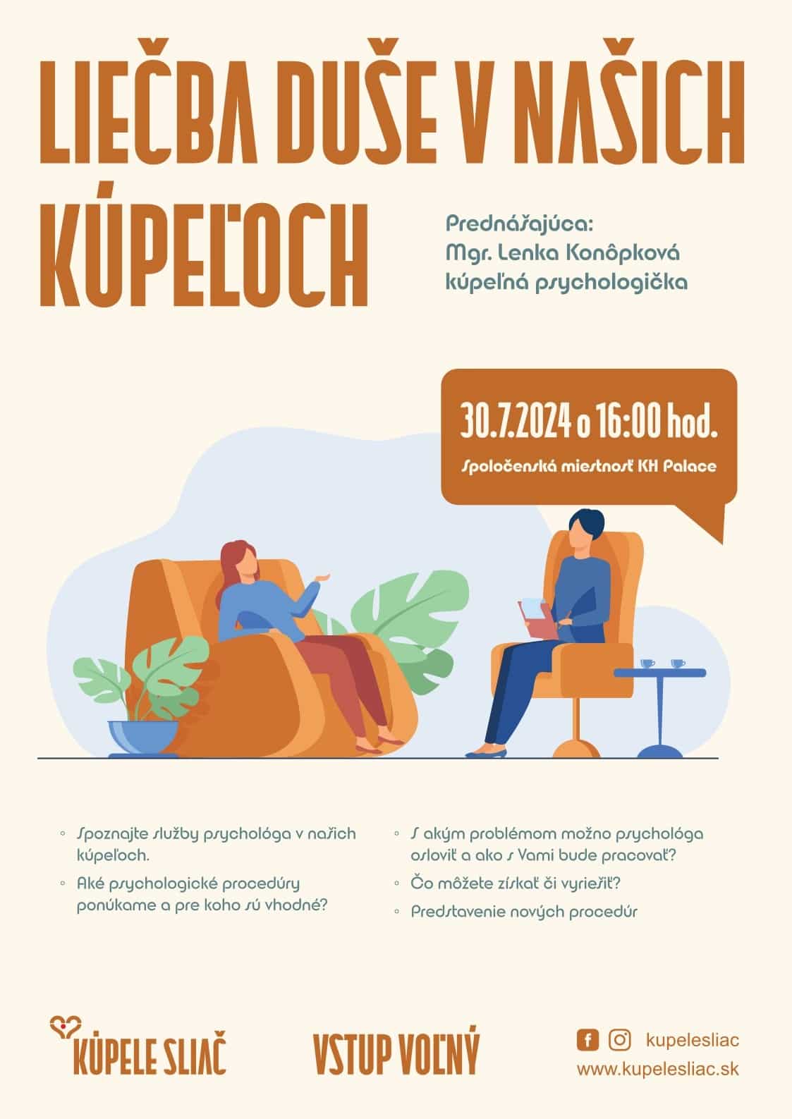 Prednáška liečba duše v našich kúpeľoch