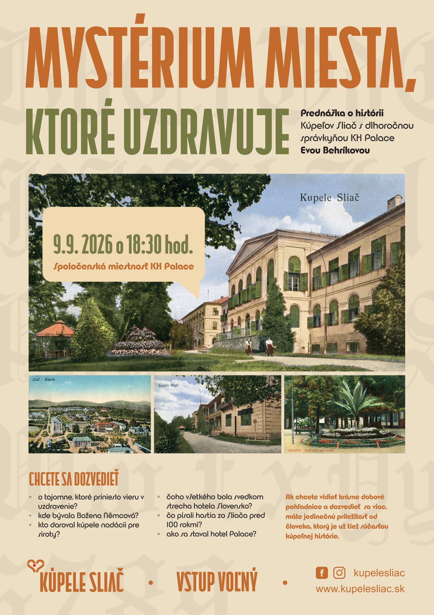 Prednáška o histórii Kúpeľov Sliač